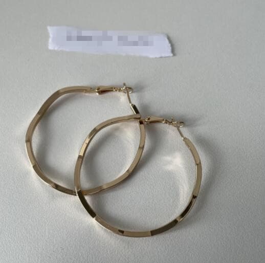 ピアスレディース 波打ちデザイン フープピアス 金属製 復古調 女性用アクセサリー