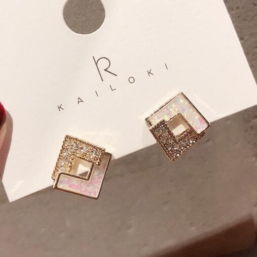 ピアスレディース スタッドピアス レディース 四角 キラキラ 可愛い アクセサリー