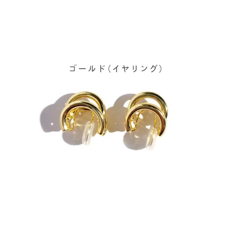 ピアスレディース 三連フープイヤリング 穴なし対応 耳輪デザイン