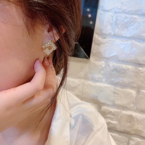 ピアスレディース スタッドピアス レディース 四角 キラキラ 可愛い アクセサリー